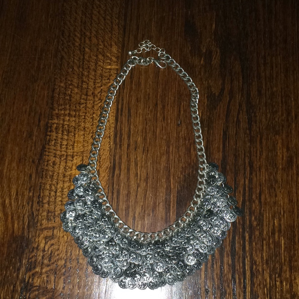 silver myan coin necklace